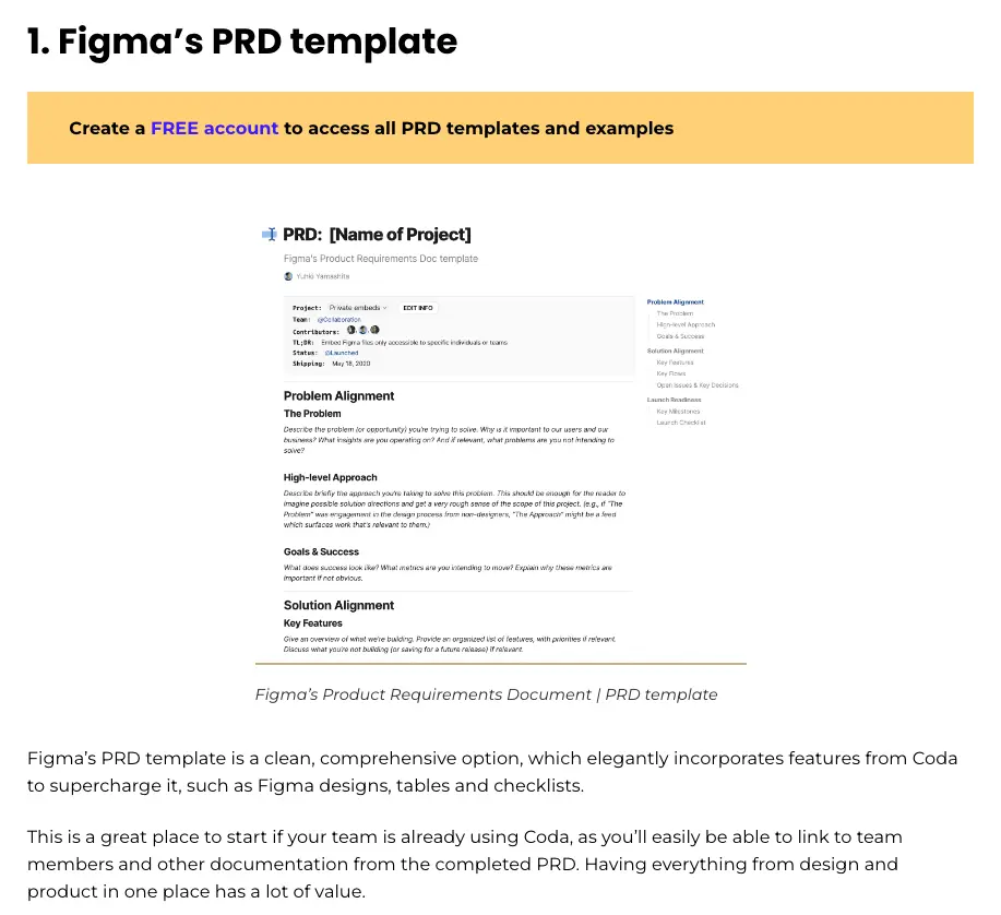 Figma’s PRD template