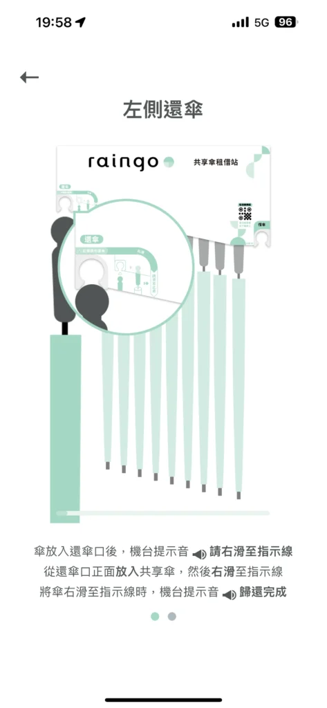 共享雨傘Raingo的APP教學還雨傘教學。