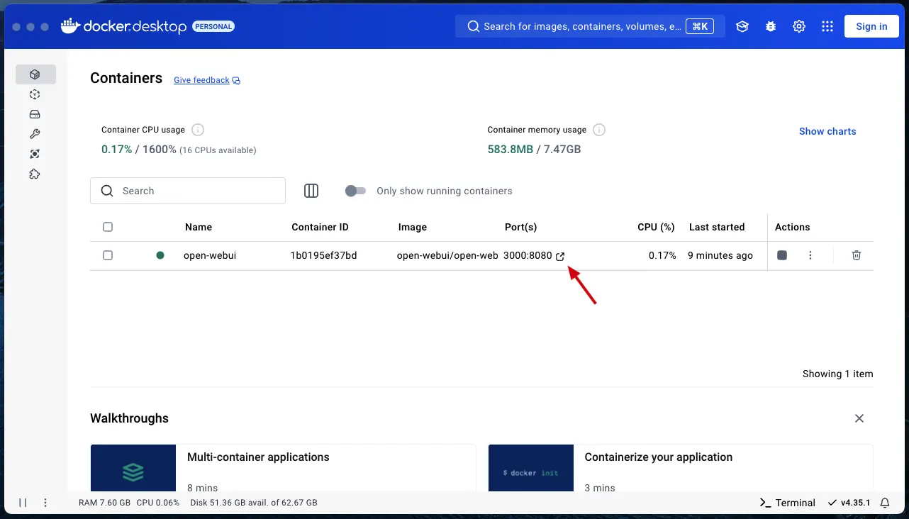 docker run ollama model open webui integration 5